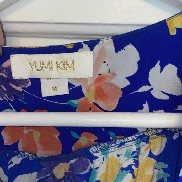 Yumi Kim | Silk Mini Wrap Dress | M | "Soho Mixer" in Blue Floral - Picture 7 of 8